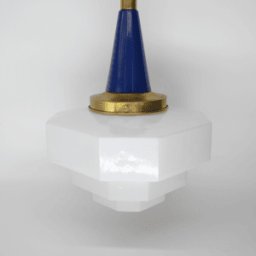 Lámpara Scala Azul Opal Blanca Brillo
