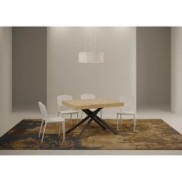 Ityhome Mesa extensible 120/224x90 cm Karida roble natural patas antracita