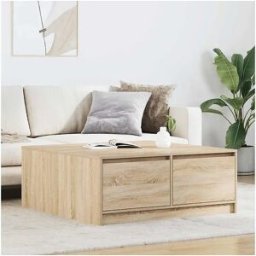 Clicnbuy Mesa de centro con cajones roble Sonoma 100x100x40 cm