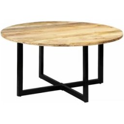 Clicnbuy Mesa de comedor de madera maciza de mango 150x73 cm