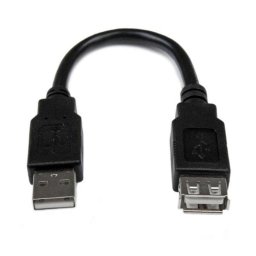 Cable USB de extensión StarTech 0,15 m USB 2.0 macho a hembra negro