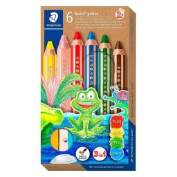 Lápices de Colores Staedtler Noris Junior 3 en 1 Extragruesos Estuche 6 Unidades