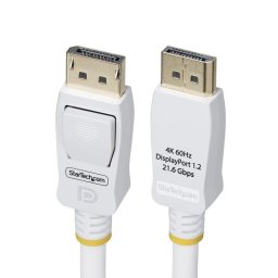 Cable DisplayPort 1.2 StarTech 1,8m Blanco Certificado VESA 4K 60Hz