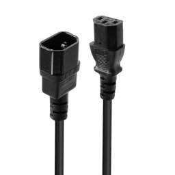 Cable de extensión Lindy 0,5 m C14 a C13 negro