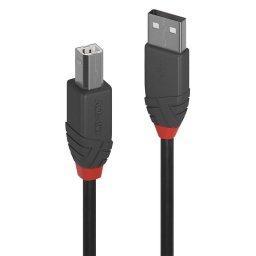Cable USB 2.0 A a B Lindy Anthra Line 2 m Negro