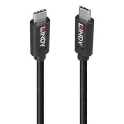 Cable USB C a USB C Lindy 36975 0,5 m USB 3.2 Gen 2x2 20 Gbit/s Negro