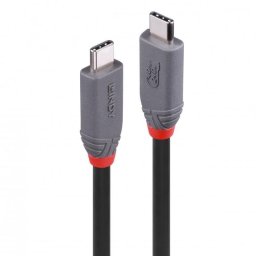 Cable USB4 Lindy Anthra Line 0,8 m USB-C a USB-C 40 Gbit/s Negro