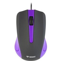 Ratón Yenkee YMS 1015PE Cable USB 1000 DPI Negro/Violeta Ergonomía