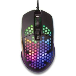 Ratón Yenkee YMS 3030BK Cable USB 6400 DPI RGB 7 Botones Negro Honeycomb