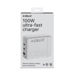 Cargador Celly Power Station 100W Pro Power USB-C Blanco
