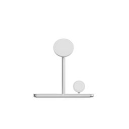 Soporte de Carga Inalámbrica 3 en 1 LINQ Qi2 MagSafe Plata Blanco