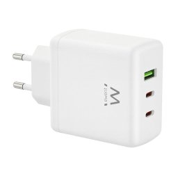 Cargador Ewent EW1333 65W 3 Puertos USB-C y USB-A GaN Fast