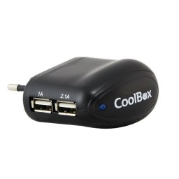 Cargador de Pared CoolBox UX-2 2 Puertos USB 2500mA Negro