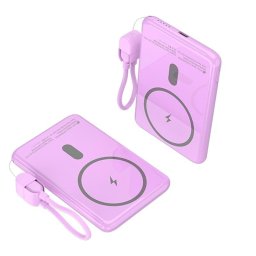 Power Bank Inalámbrico Leotec 5000mAh 20W Rosa