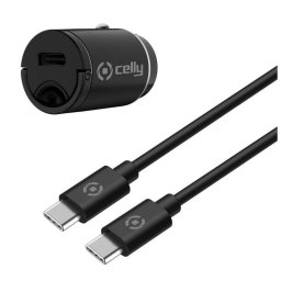 Cargador de Coche USB-C Celly CCMINITYPEC Negro