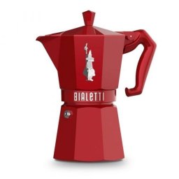 Cafetera Italiana Bialetti Moka Exclusive 6 Tazas Roja para inducción