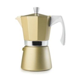 Cafetera Express Ibili Evva Golden de aluminio fundido full induction con asa desmontable y filtro reductor