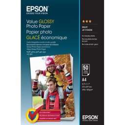 Papel Fotográfico Epson Value Glossy A4 50 Hojas Brillo 183 g/m²