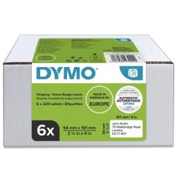 Etiquetas DYMO LabelWriter 54x101 mm 6 rollos 1320 etiquetas autoadhesivas