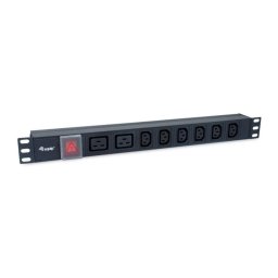 Regleta Equip 333316 8 Tomas con Interruptor Aluminio Negro 1,8 m