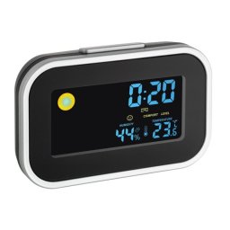 Despertador TFA Dostmann 60.2015 Negro/Plata con Termómetro y Retroiluminación