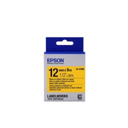 Cinta adhesiva resistente Epson LK-4YBW 12mm amarilla 9m