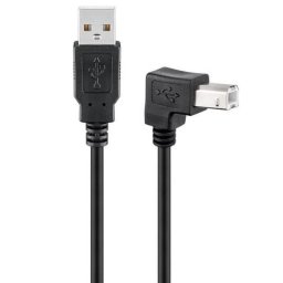 Goobay Cable Impresora Acodado USB-A a USB-B Macho/Macho 3m Negro