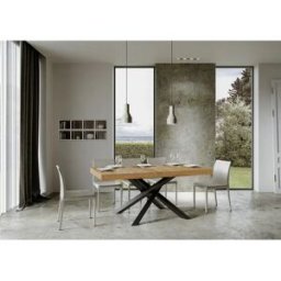 ITAMOBY Mesa extensible 160/264x90 cm Volantis roble natural patas antracita