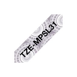 Cinta para impresora de etiquetas Brother TZE-MPSL31 1,2 cm x 4 m Gris