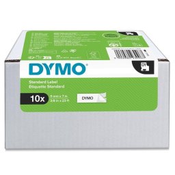 Etiquetas DYMO D1 9mm x 7m Blanco Sobre Negro 10 Unidades