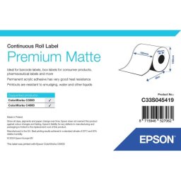 Rollo de Etiquetas Epson Premium Mate 102 mm x 35 m