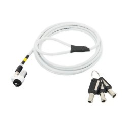Cable antirrobo Mobilis llave 1,8 m acero blanco diámetro 4 mm
