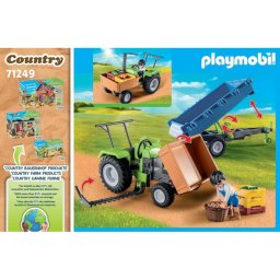 Figura de juguete Playmobil Country Tractor con remolque
