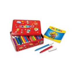 Rotulador Carioca 100 Color Kit Caja Metálica Multicolor Punta Redonda