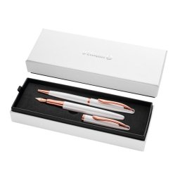 Bolígrafo y Estilográfica Pelikan Jazz Noble Elegance Oro Perlado Blanco Set 2 piezas