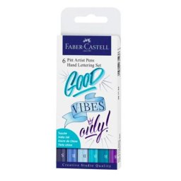Estuche 6 Pitt Artist Pen Hand Lettering Azul Faber-Castell