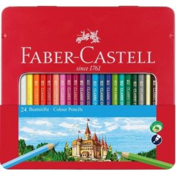 Lápices de colores Faber-Castell 115824 24 colores hexagonales madera