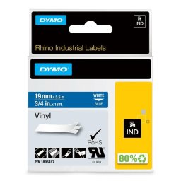 Cinta para Etiquetadora DYMO Rhino 19 mm x 5,5 m Vinilo Blanco sobre Azul