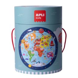 Puzle Circular Mapamundi 48 Piezas APLI Kids Ø50 cm