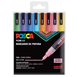 Rotuladores Posca PC-3M/8C Set 8 Colores Purpurina