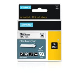 Cinta para impresora de etiquetas DYMO Nylon Flexible 2,4 cm x 3,5 m Negro sobre blanco