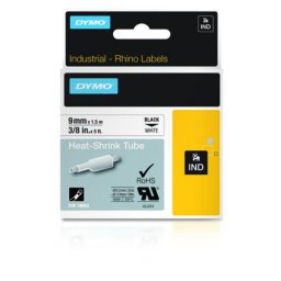 Cinta para impresoras de etiquetas DYMO Rhino 9mm x 1,5m Negro sobre blanco