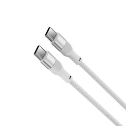 Ksix Cable De Carga Y Datos Ksix, 1m, Usb-c A Usb-c, 1m, Usb-c A Usb-c Ksix, Carga Ultrarrápida 60w, Trenzado Resistente, Blanco