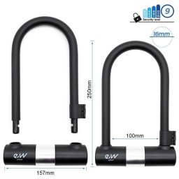 Candado En U De Llave Ewlk021 Negro