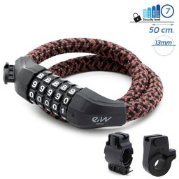 Candado De Contraseña Ewlk025 Funda Nylon Blanco Marrón