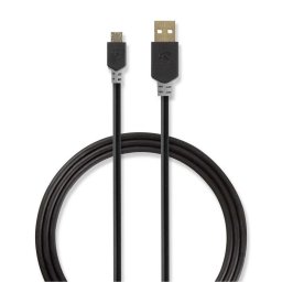 Cable USB Nedis CCBW60500AT10 1 m Micro-USB B Oro Antracita