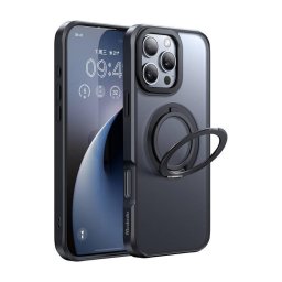Funda para móvil McDodo PC-4933 rígida con soporte y MagSafe negra para iPhone 16 Pro Max