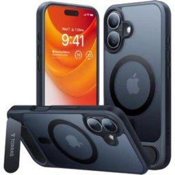 Funda para móvil Torras Pstand Serie Carcasa Magnética Negra para iPhone 16 Plus