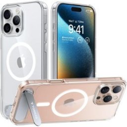 Funda para móvil Torras Pstand Serie Transparente con soporte magnético para iPhone 16 Pro