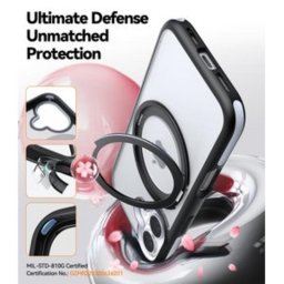 Funda para móvil Torras Ostand R Fusion rígida magnética negra para iPhone 16 Plus